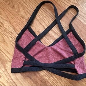Women's Cross-Back Bralette - Black and Pink